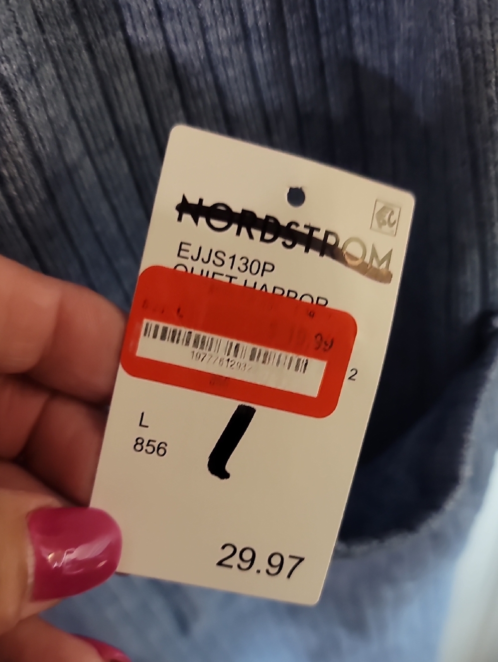 Light Blue Ribbed Button-Up Cardigan - Picture 6 of 7